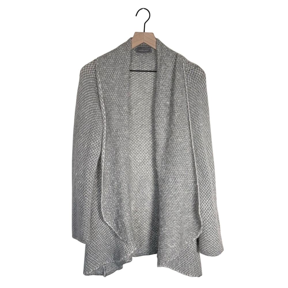 WOODEN SHIPS mohair wool blend open front long line cozy cardigan L - Picture 1 of 5